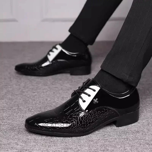 Italian Luxury Patent Leather Oxford – Classic Men's Pointed Derbies